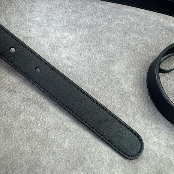 Authentic Gucci Black Leather Slim GG Marmont Belt 409417 70/28 - Picture 10 of 11